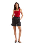 Cotton Ribbed Square Neck Tank Top