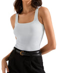 Cotton Ribbed Square Neck Tank Top