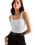 Cotton Ribbed Square Neck Tank Top