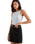 Cotton Ribbed Square Neck Tank Top