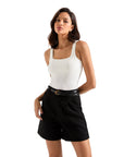 Cotton Ribbed Square Neck Tank Top
