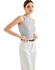 Cotton Ribbed Crew Neck Tank Top