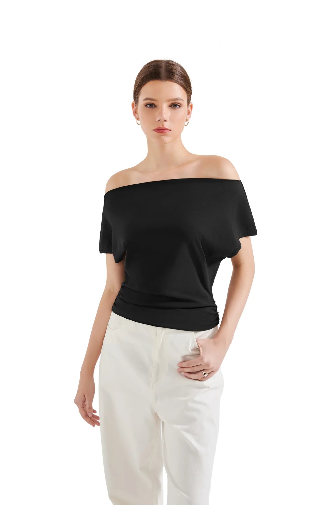Tシャツ・カットソー [oftenso] graphic mesh off shoulder set Box Fit Graphic T-Shirt