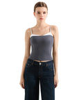 Buttery Soft Cami Color Block Tank Top-SUUKSESS-Grey-XS-SUUKSESS