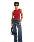 Buttery Soft Backless Boat Neck Tank Top