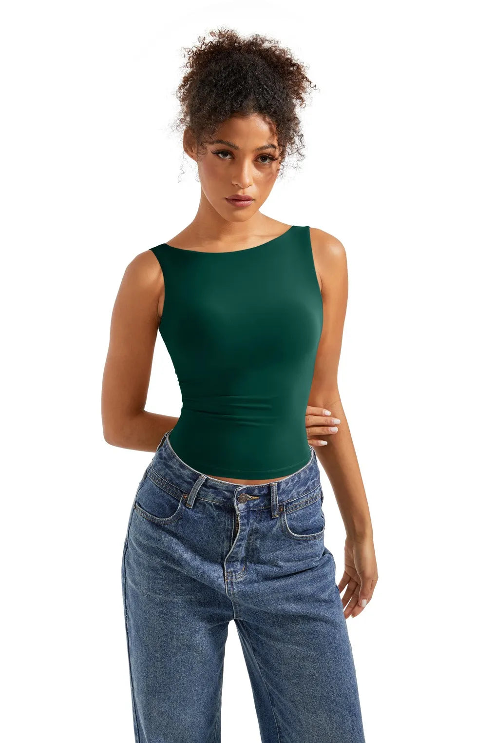 Buttery Soft Backless Boat Neck Tank Top