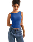 Buttery Soft Backless Boat Neck Tank Top