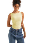 Buttery Soft Backless Boat Neck Tank Top