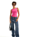 Buttery Soft Backless Boat Neck Tank Top