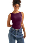Buttery Soft Backless Boat Neck Tank Top