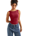 Buttery Soft Backless Boat Neck Tank Top