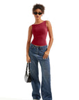 Buttery Soft Backless Boat Neck Tank Top