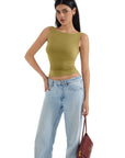 Buttery Soft Backless Boat Neck Tank Top