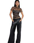 Mesh Mock Neck Shirt-Clothing-SUUKSESS-SUUKSESS