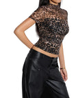 Mesh Mock Neck Shirt-Clothing-SUUKSESS-SUUKSESS