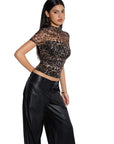 Mesh Mock Neck Shirt-Clothing-SUUKSESS-SUUKSESS