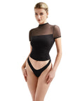 Mesh Mock Neck Shirt-Clothing-SUUKSESS-SUUKSESS