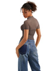 Mesh Mock Neck Shirt-Clothing-SUUKSESS-SUUKSESS