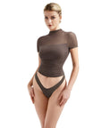 Mesh Mock Neck Shirt-Clothing-SUUKSESS-SUUKSESS