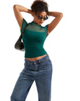 Mesh Mock Neck Shirt-Clothing-SUUKSESS-SUUKSESS