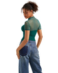 Mesh Mock Neck Shirt-Clothing-SUUKSESS-SUUKSESS