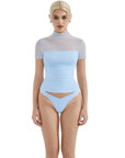 Mesh Mock Neck Shirt-Clothing-SUUKSESS-Sky Blue-XS-SUUKSESS