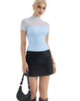Mesh Mock Neck Shirt-Clothing-SUUKSESS-SUUKSESS