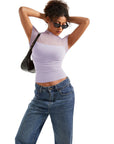 Mesh Mock Neck Shirt-Clothing-SUUKSESS-SUUKSESS