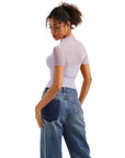 Mesh Mock Neck Shirt-Clothing-SUUKSESS-SUUKSESS