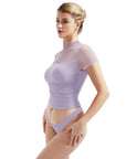 Mesh Mock Neck Shirt-Clothing-SUUKSESS-SUUKSESS
