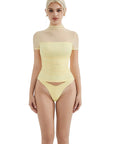 Mesh Mock Neck Shirt-Clothing-SUUKSESS-Yellow-XS-SUUKSESS