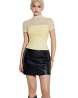 Mesh Mock Neck Shirt-Clothing-SUUKSESS-SUUKSESS