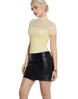 Mesh Mock Neck Shirt-Clothing-SUUKSESS-SUUKSESS