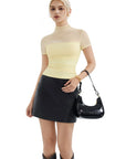 Mesh Mock Neck Shirt-Clothing-SUUKSESS-SUUKSESS