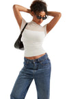 Mesh Mock Neck Shirt-Clothing-SUUKSESS-SUUKSESS