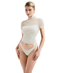 Mesh Mock Neck Shirt-Clothing-SUUKSESS-SUUKSESS