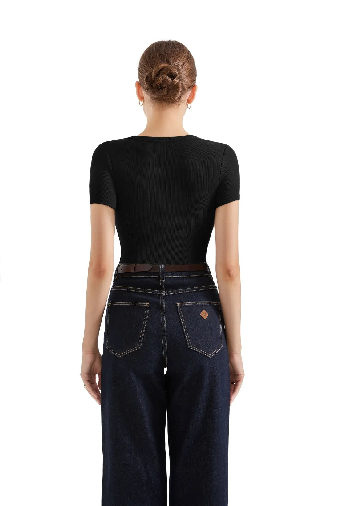 Cotton Ribbed Scoop Neck Shirt