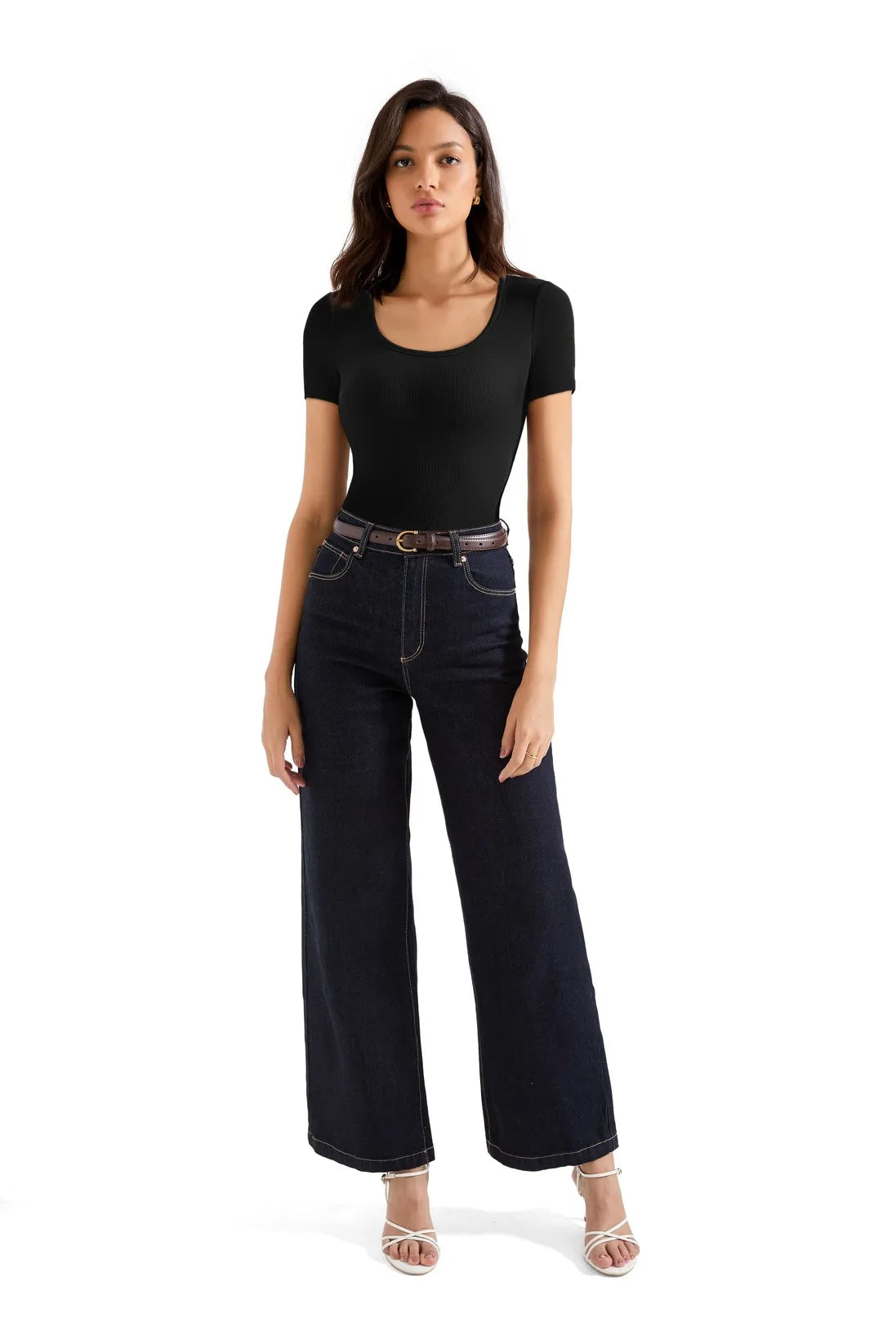 Cotton Ribbed Scoop Neck Shirt