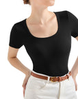 Cotton Ribbed Scoop Neck Shirt