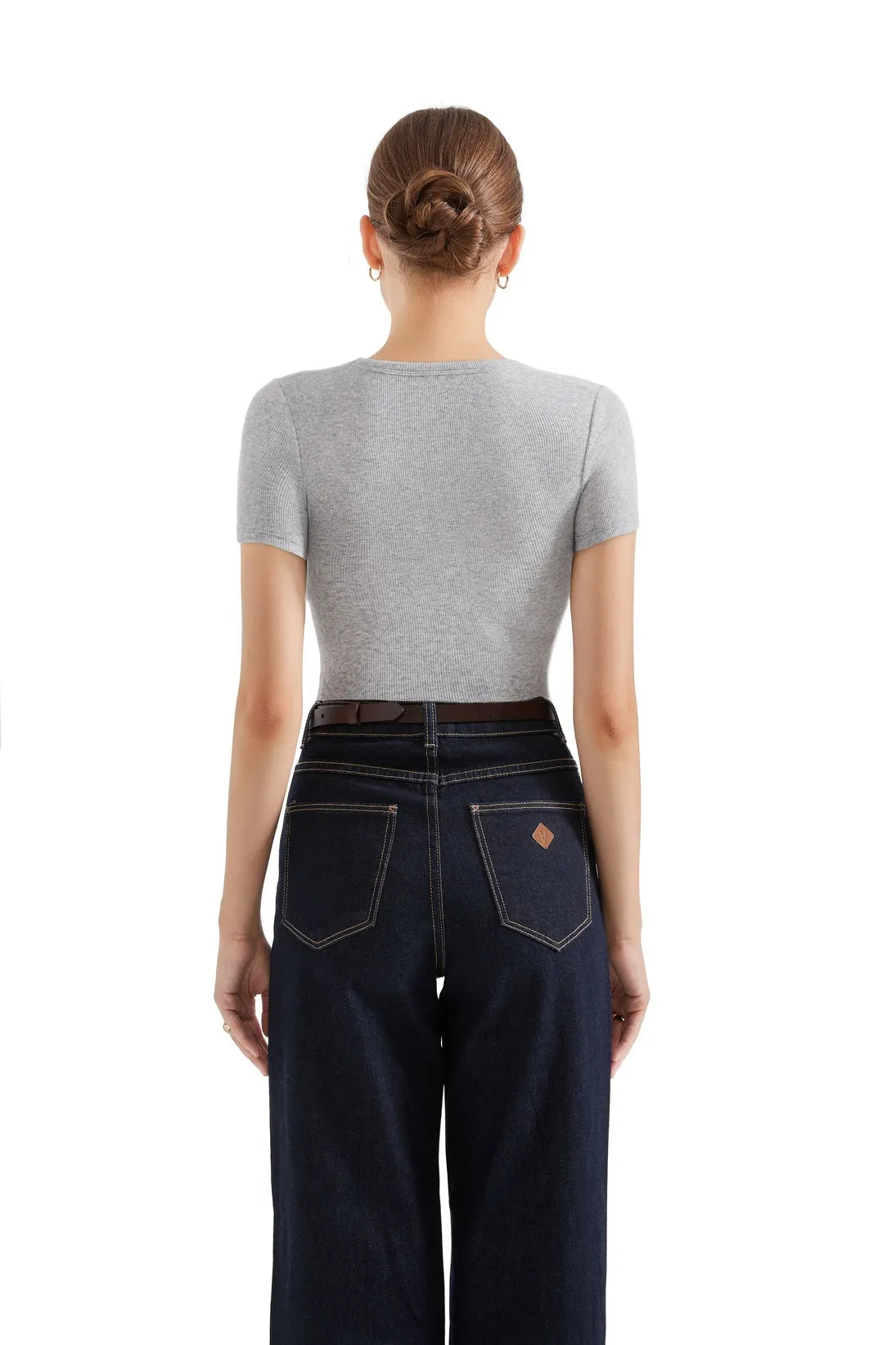 Cotton Ribbed Scoop Neck Shirt