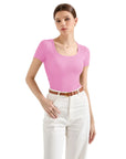 Cotton Ribbed Scoop Neck Shirt
