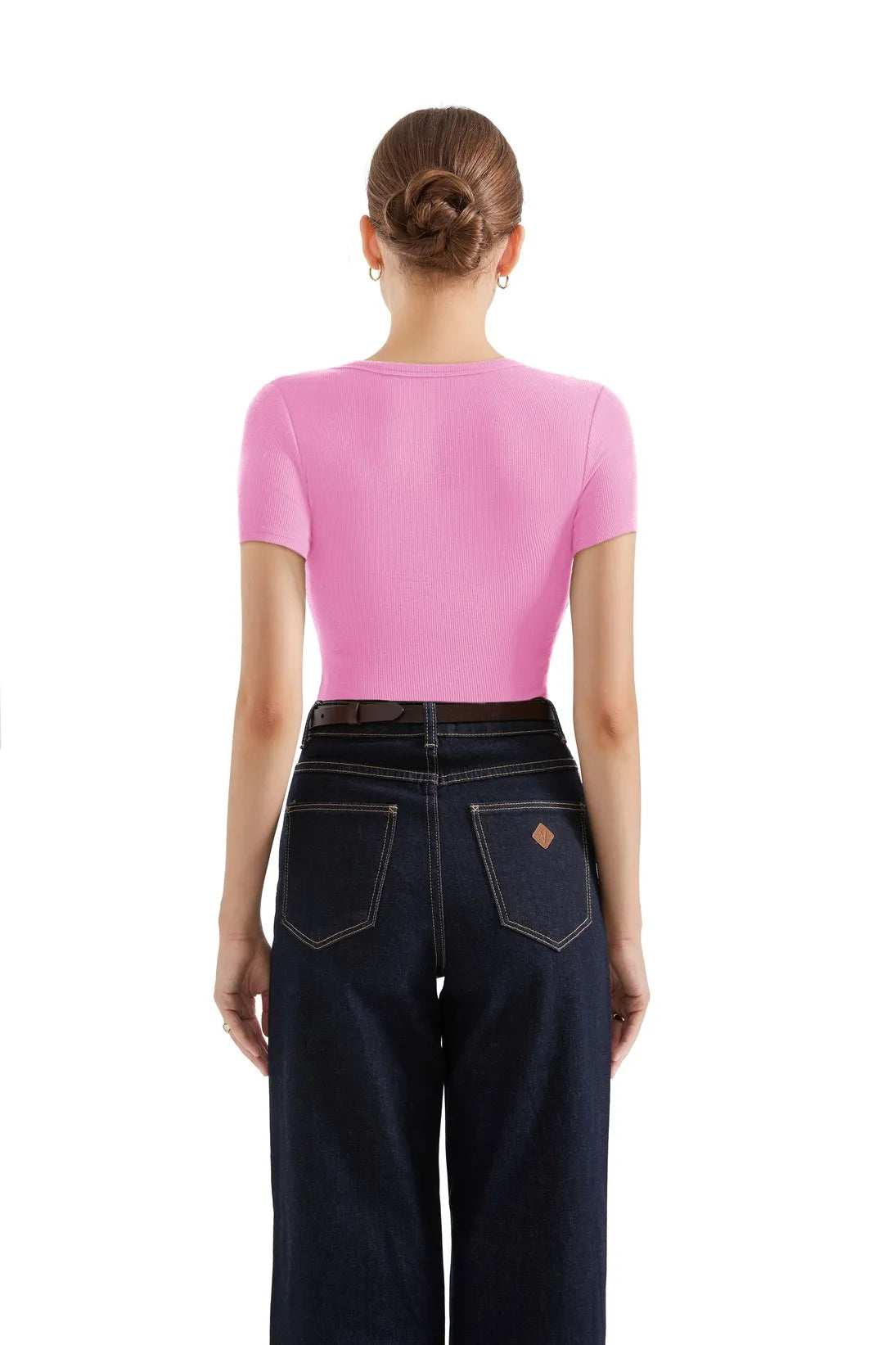 Cotton Ribbed Scoop Neck Shirt