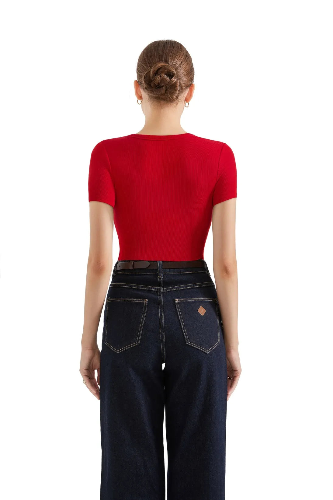 Cotton Ribbed Scoop Neck Shirt