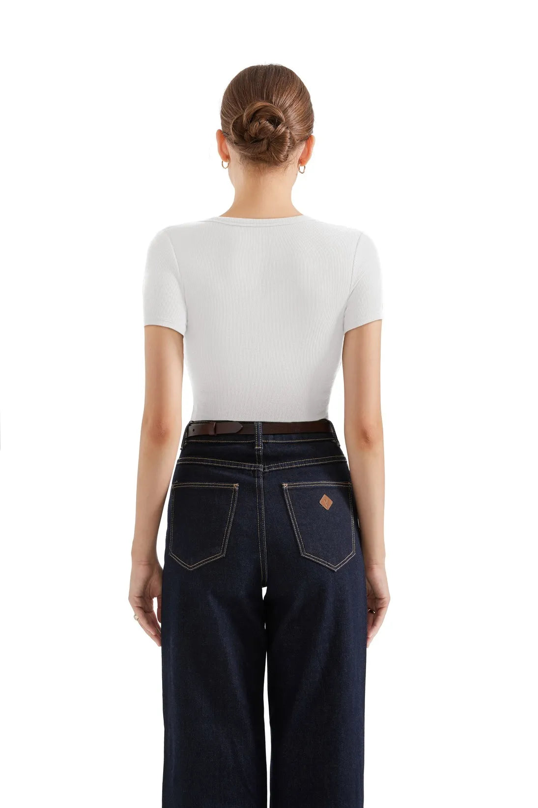 Cotton Ribbed Scoop Neck Shirt