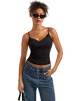 Lace Cami V Neck Tank Top