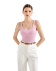 Cotton Ribbed U Neck Tank Top