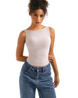 Buttery Soft Backless Boat Neck Tank Top