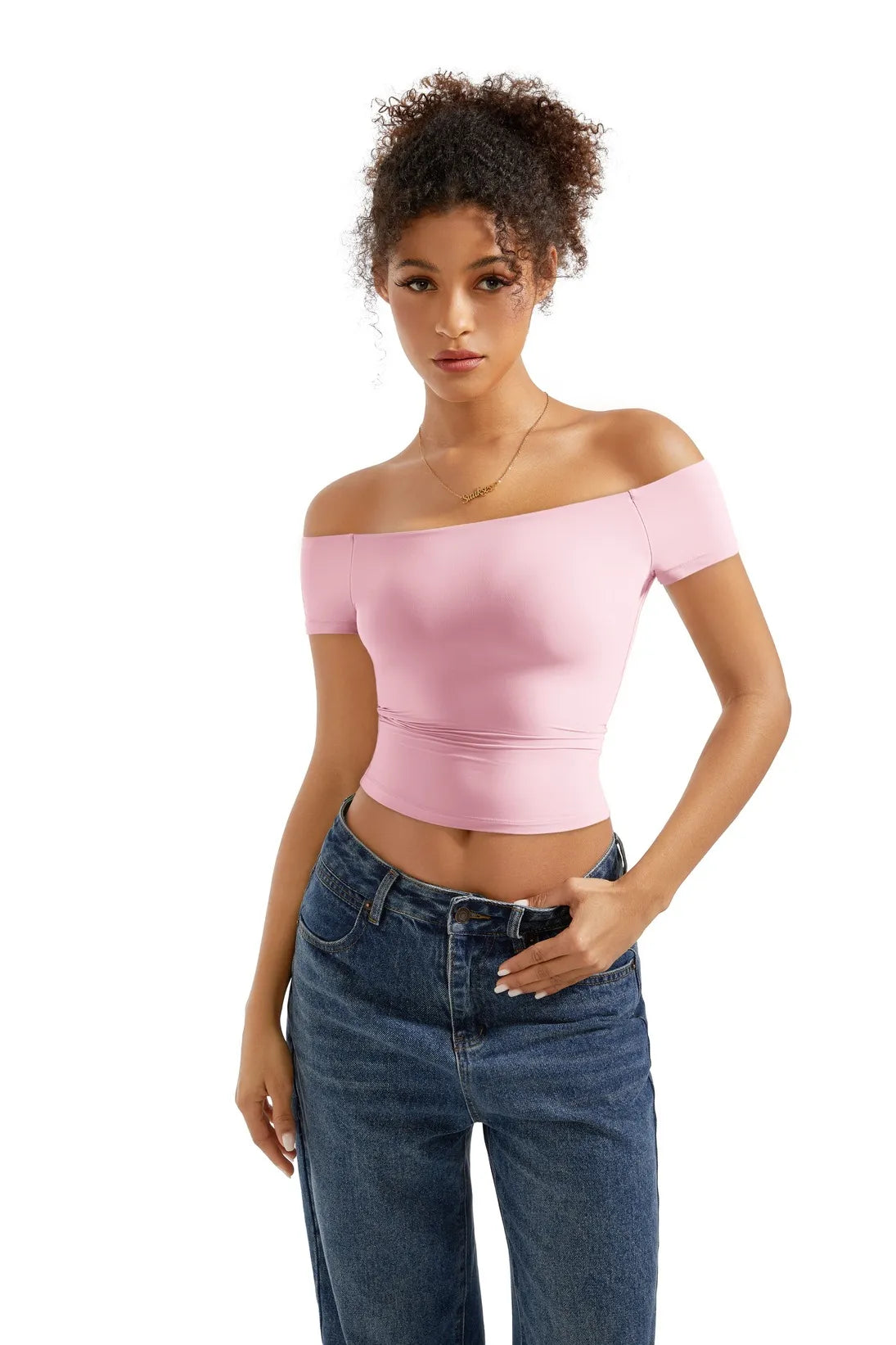 Buttery Soft Off Shoulder Shirt - Short Sleeve