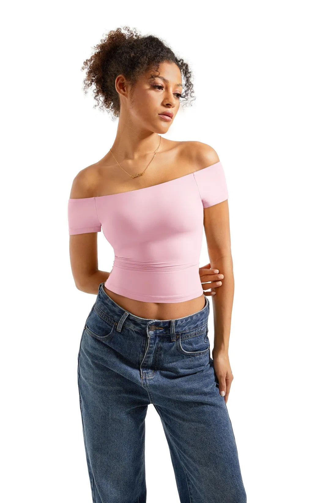 Buttery Soft Off Shoulder Shirt - Short Sleeve