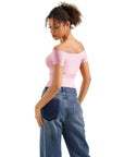 Buttery Soft Off Shoulder Shirt - Short Sleeve